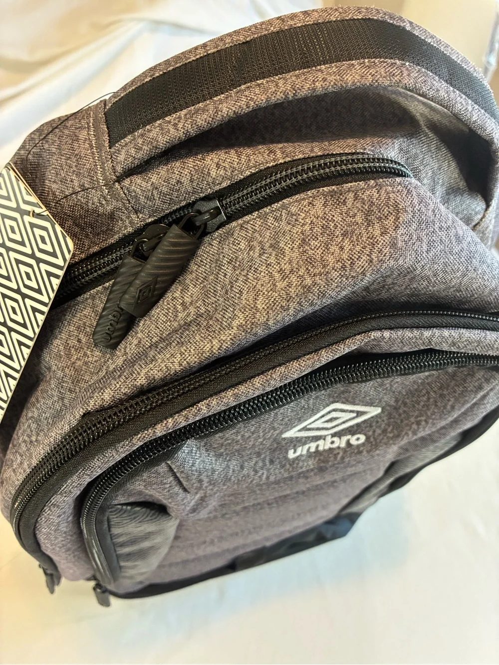 Umbro Heather Grey Padded Backpack with Laptop Compartment